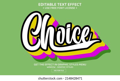 Choice 3D editable text effect template