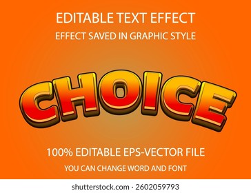 choice 3d editable text effect template 