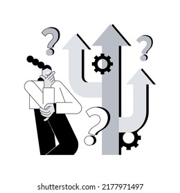 Choice abstract concept vector illustration. Decision making, finding solution, multiple possibilities, freedom of choice, no-brainer, difficulty of choosing, management abstract metaphor.