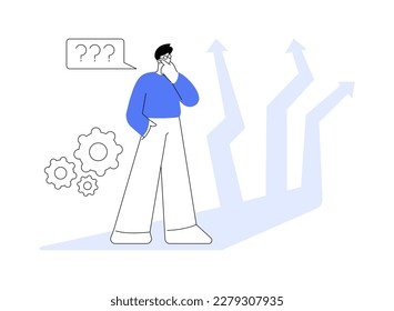 Choice abstract concept vector illustration. Decision making, finding solution, multiple possibilities, freedom of choice, no-brainer, difficulty of choosing, management abstract metaphor.