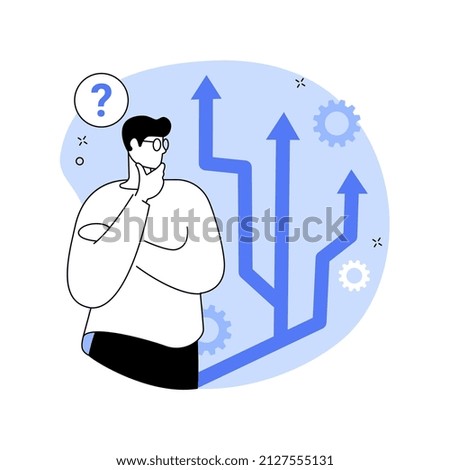 Vector Choice abstract concept vector illustration. Decision making, finding solution, multiple possibilities, freedom of choice, no-brainer, difficulty of choosing, management abstract metaphor.
