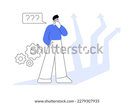 Choice abstract concept vector illustration. Decision making, finding solution, multiple possibilities, freedom of choice, no-brainer, difficulty of choosing, management abstract metaphor.