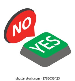 Icono de respuesta de elección. Isométrica ilustración del icono del vector de respuesta de elección para web