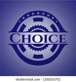 Choice badge with denim background