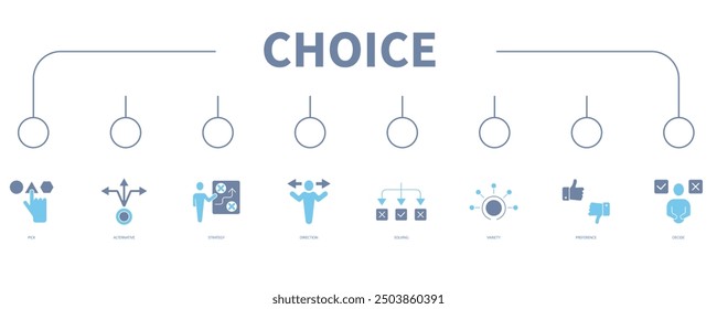 choice banner web icon vector illustration concept