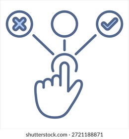 Choice Blue Icon Vector Illustration