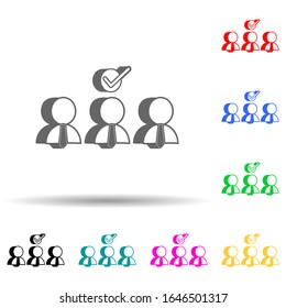 choice of candidate for work multi color style icon. Simple glyph, flat vector of hr and heat hunting icons for ui and ux, website or mobile application