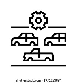 choice of car body type line icon vector. choice of car body type sign. isolated contour symbol black illustration