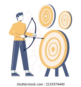 Choice concept. Difficult decision-making, success or failure. Two options dilemma, trying to choose one. Flat vector illustration