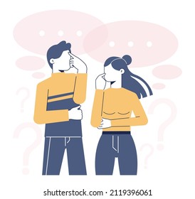 Choice concept. Difficult decision-making, success or failure. Two options dilemma, trying to choose one. Flat vector illustration