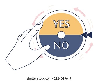 Choice concept. Difficult decision-making, success or failure. Two options dilemma, trying to choose one. Flat vector illustration