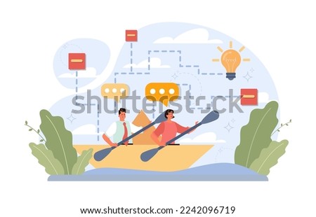 Choice concept. Difficult decision-making, success or failure. Multiple options dilemma, trying to choose a future strategy. Flat vector illustration
