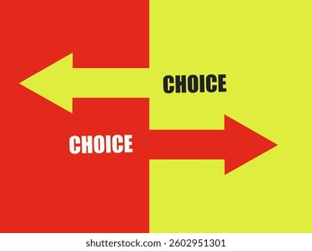 Choice. Choice concept. Infographic.choice with two arrows, green and red vector concept. Flat illustration.