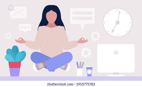 Choice concept. Young man holding heathy and junk in his arms. Colorful flat vector illustration.