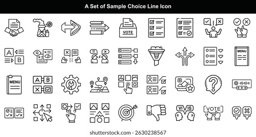 Choice and Decision Making Line Icons Set