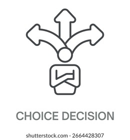 Escolha de decisão Estilo simples Design Contorno Símbolo Ilustração