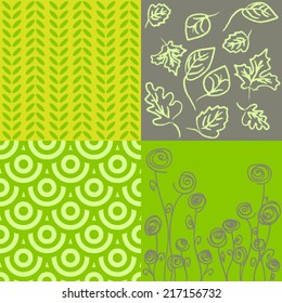 Choice of different patterns in green and grey colors