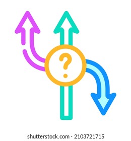 choice of direction color icon vector. choice of direction sign. isolated symbol illustration