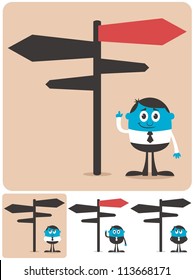 Choice and Direction: Conceptual illustration for choice and directions. It is in 4 different versions.
