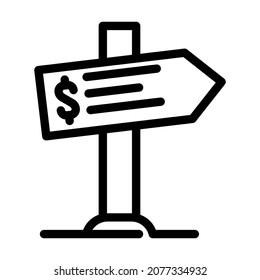 choice of direction for earning money line icon vector. choice of direction for earning money sign. isolated contour symbol black illustration