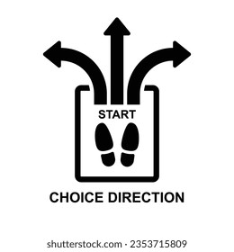 Choice direction icon. Choose path life isolated on background vector illustration.