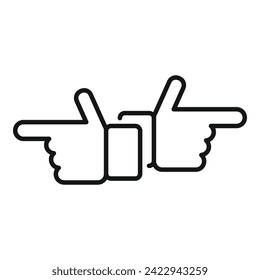 Choice direction of index icon outline vector. Square report. Solitary dark