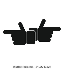 Choice direction of index icon simple vector. Square report. Solitary dark