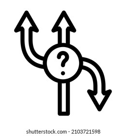 choice of direction line icon vector. choice of direction sign. isolated contour symbol black illustration