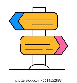 choice of direction line icon vector. choice of direction sign. isolated symbol illustration