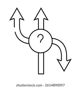 choice of direction line icon vector. choice of direction sign. isolated contour symbol black illustration