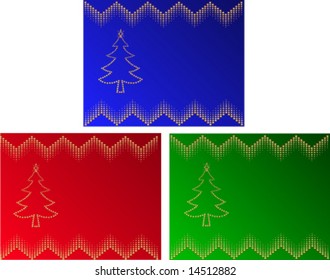 Choice of Elegant Gold Christmas Backgrounds, Vector Illustrations each on it's own layer for easy use