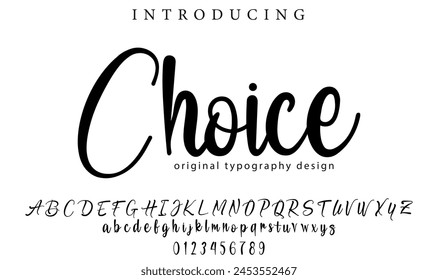 Choice Font Stylish brush painted an uppercase vector letters, alphabet, typeface