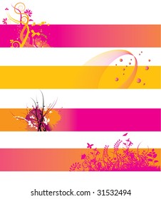 Choice of Four colorful floral grunge banners with space for text