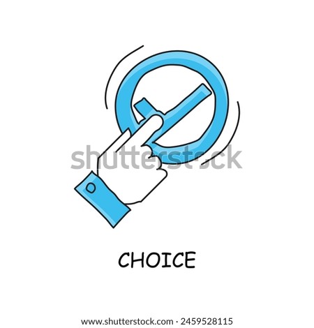 Choice Hand Drawn Decision Making Sketch Icon for Options Selections.