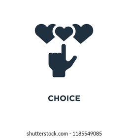 Choice icon. Black filled vector illustration. Choice symbol on white background. Can be used in web and mobile.