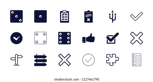 Choice icon. collection of 18 choice filled and outline icons such as direction   isolated, thumb up, tick, clipboard, puzzle. editable choice icons for web and mobile.