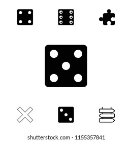 Choice icon. collection of 7 choice filled and outline icons such as dice, direction   isolated, puzzle. editable choice icons for web and mobile.