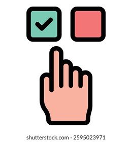 Choice icon in flat line style representing decision-making options and selection ideal for business strategy and personal development concepts.