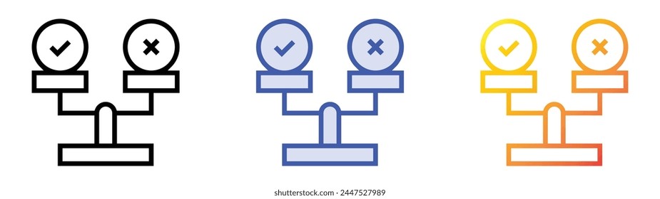 icono de opción. Diseño de estilo de relleno lineal, azul y degradado aislado sobre fondo blanco