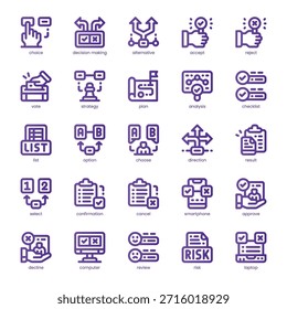 Paquete de iconos de elección para su Sitio web, móvil, presentación y diseño de logotipo. Diseño de color básico de la línea Choice Icon. Ilustración gráfica de Vector y trazo editable.