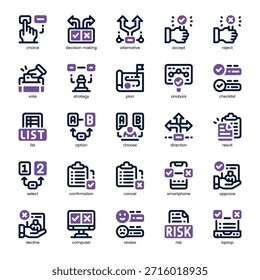 Paquete de iconos de elección para su Sitio web, móvil, presentación y diseño de logotipo. Icono de elección de diseño de doble tono. Ilustración gráfica de Vector y trazo editable.