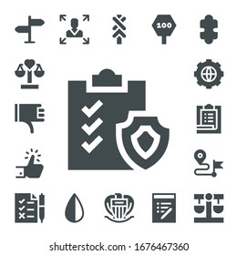choice icon set. 17 filled choice icons.  Simple modern icons such as: Signpost, Balance, Thumbs down, Clipboard, Like, Options, Task, Direction, Tasks, Decision making, Negative