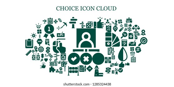  choice icon set. 93 filled choice icons. Simple modern icons about  - Tasks, Direction, List, Sign Post, Dice, Like, Split point, Finger, Balance, Crossroad, Browser window, Road sign