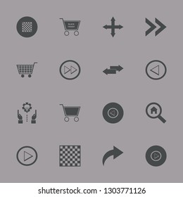 choice icon set with chess board, right arrow and shopping cart vector illustration