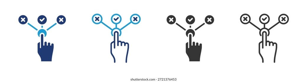 Choice icon set collection multi-style.