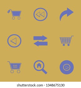 choice icon set with left arrow, left right arrows and sale shopping cart vector illustration