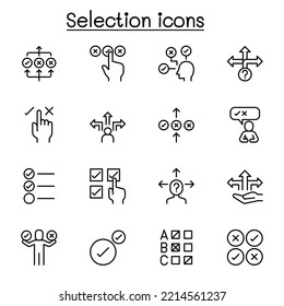 Choice Icon Set In Thin Line Style