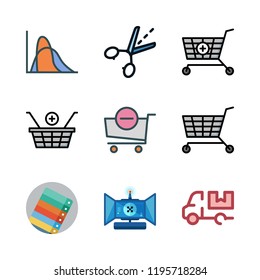 choice icon set. vector set about comparative, guide, pantone and cart icons set.