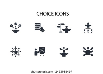 Choice icon set.vector.Editable stroke.linear style sign for use web design,logo.Symbol illustration.