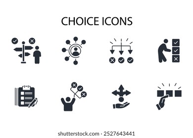 Choice icon set.vector.Editable stroke.linear style sign for use web design,logo.Symbol illustration.